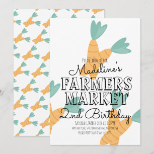 Invitación Zanahorias Verduras del Mercado de Agricultores de