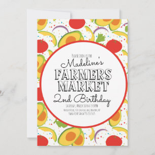 Invitación Zanahorias Verduras Patrón Mercado de Agricultores