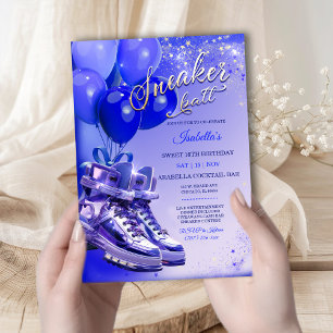 Invitación Zapatilla azul personalizada