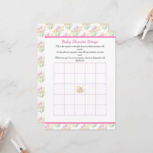 Invitación Zapatilla de pájaros de primavera puede Baby Showe (Anverso/Reverso In Situ)