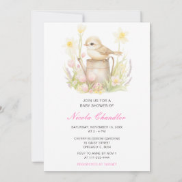 Invitación Zapatilla de pájaros de primavera puede Baby Showe