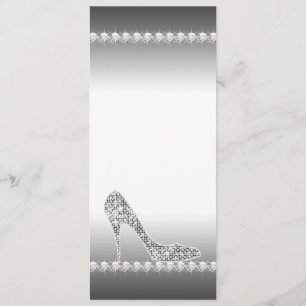 Invitación Zapato de tacón alto con diamante blanco y negro p