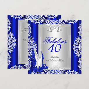 Invitación Zapatos Azules Reales para Fiesta de Cumpleaños Nú