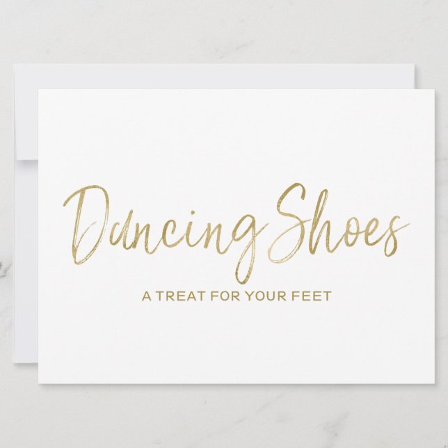 Invitación "Zapatos bailarines" Elegante Rótulo Boda dorado (Anverso)