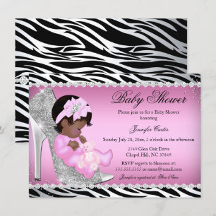 Invitación Zapatos con purpurina Bebé niña Baby Shower Étnico