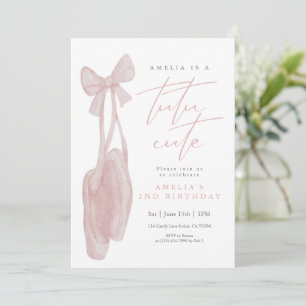Invitación Zapatos de bailarina Tutu Cute Cumpleaños niña 2 a