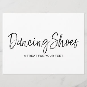 Invitación Zapatos de baile de boda Letrero con letras con es