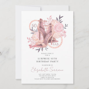 Invitación Zapatos de baile de purpurina de rosa sonrosada fa