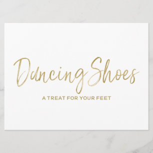 Invitación Zapatos de Baile Señal de Boda Dorada con Estilo