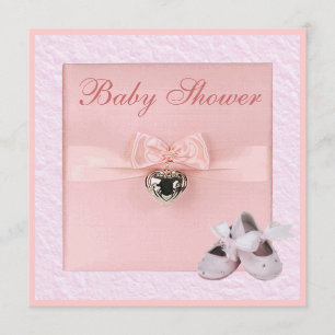 Invitación Zapatos de ballet y chicas Baby Shower rosado del
