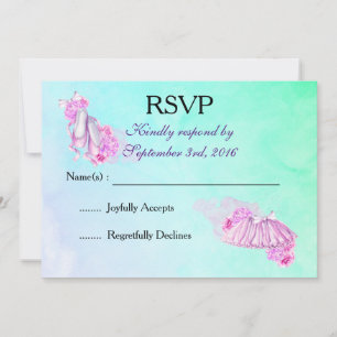 Invitación Zapatos de ballet y tutú de acuarela rosa RSVP
