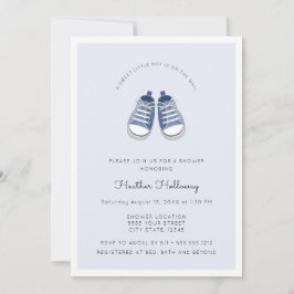 Invitación Zapatos de bebé azul, Baby Shower