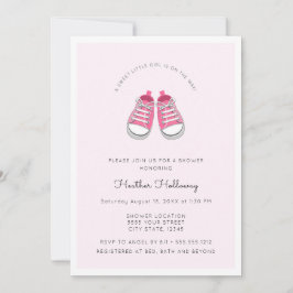 Invitación Zapatos de bebe rosa dulce, Baby Shower