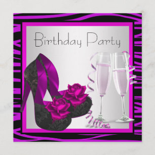 Invitación Zapatos de cóctel para mujer cebra morada fiesta d