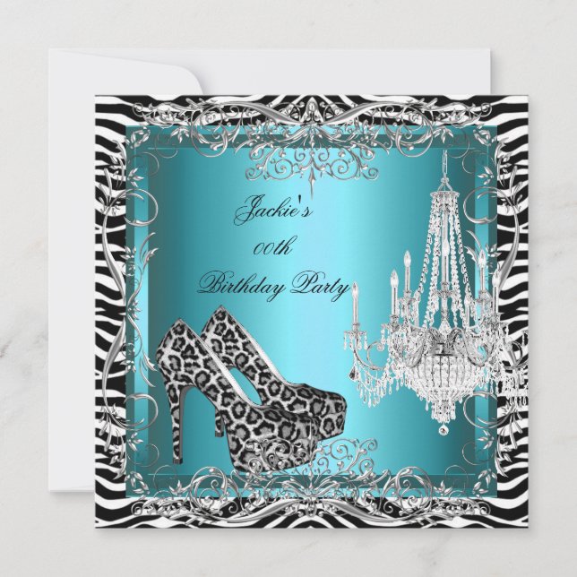 Invitación Zapatos de fiesta con estampado de cebra leopardo  (Anverso)
