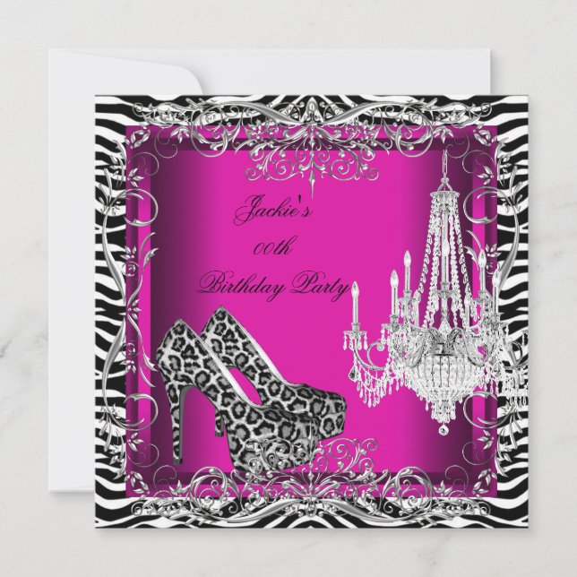 Invitación Zapatos de fiesta con estampado de cebra y leopard (Anverso)