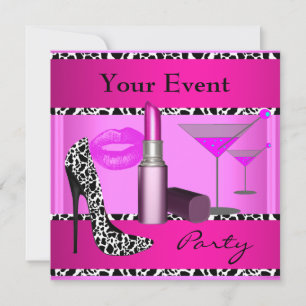 Invitación Zapatos de fiesta de evento labial rosa