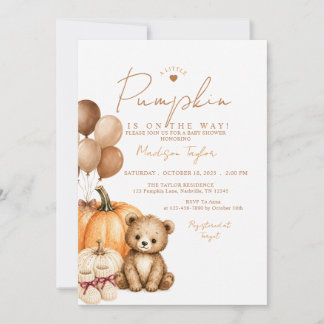 Invitación Zapatos de osito calabacín Globo de arco Baby Show