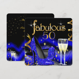Invitación Zapatos de tacón alto azul real para fiesta fabulo