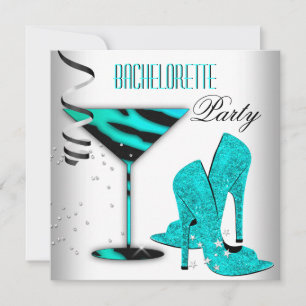 Invitación Zapatos de tacón alto blancos para despedida de so