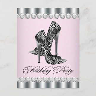 Invitación Zapatos de tacón alto bonitos, fiesta de cumpleaño