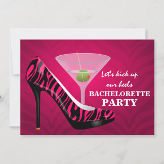 Invitación Zapatos de tacón alto con estampado de cebra para