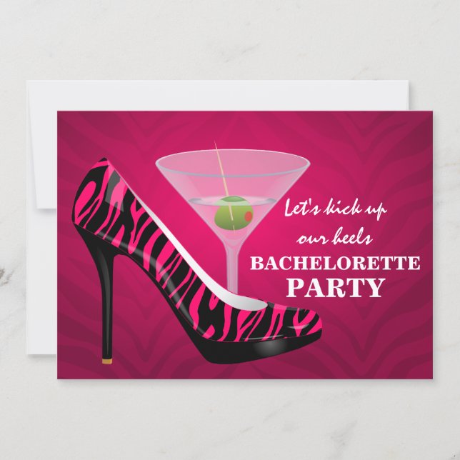 Invitación Zapatos de tacón alto con estampado de cebra para  (Anverso)