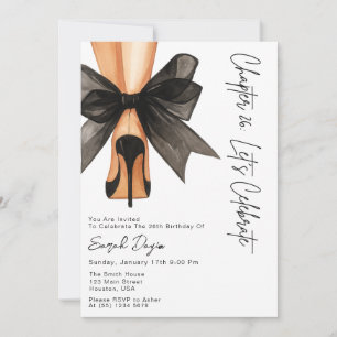 Invitación Zapatos de tacón alto con lazo negro Fiesta de cum
