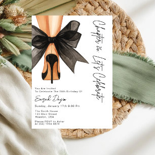 Invitación Zapatos de tacón alto con lazo negro Fiesta de cum