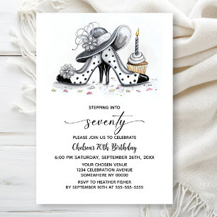 Invitación Zapatos de tacón alto con lunares elegantes para 7