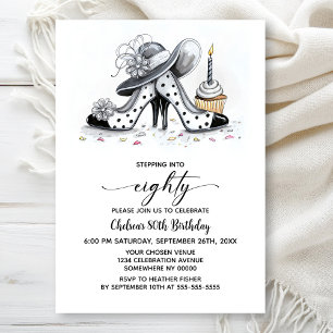Invitación Zapatos de tacón alto con lunares elegantes para 8