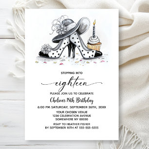 Invitación Zapatos de tacón alto con lunares elegantes para c