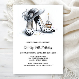 Invitación Zapatos de tacón alto con lunares para fiesta de c
