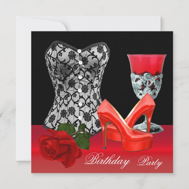 Invitación Zapatos de tacón alto de fiesta de cumpleaños cors (Anverso)