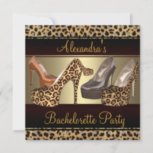 Invitación Zapatos de tacón alto de leopardo para despedida d