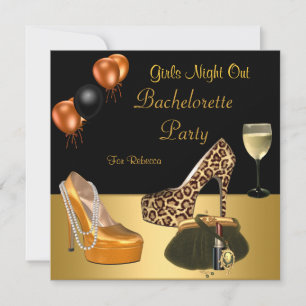 Invitación Zapatos de tacón alto de oro para despedida de sol