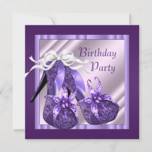 Invitación Zapatos de tacón alto de orquídea para mujer cumpl