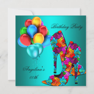 Invitación Zapatos de tacón alto divertidos globos para fiest