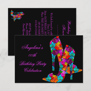 Invitación Zapatos de tacón alto divertidos para fiesta de cu