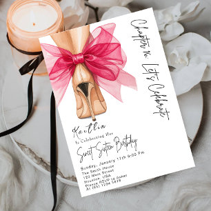 Invitación Zapatos de tacón alto elegantes para cumpleaños Sw