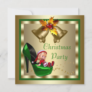 Invitación Zapatos de Tacón Alto Elfo Fiesta de Navidad