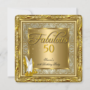 Invitación Zapatos de tacón alto fabulosos de 50 años de oro 