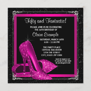 Invitación Zapatos de tacón alto magenta Fiesta de cumpleaños