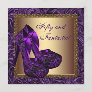 Invitación Zapatos de Tacón Alto Mujer Morado Fiesta de Cumpl