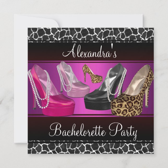 Invitación Zapatos de tacón alto para despedida de soltera Ro (Anverso)