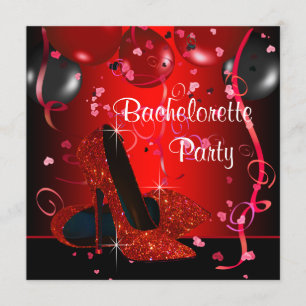 Invitación Zapatos de tacón alto rojos Fiesta de soltera