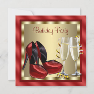 Invitación Zapatos de tacón alto rojos para cócteles Fiesta d