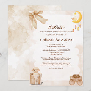 Invitación Zapatos Dulces Niña Islámica Aqeeqah Linterna