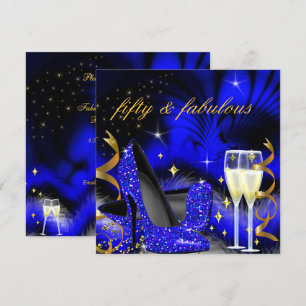 Invitación Zapatos fabulosos de tacón alto Royal Blue cincuen