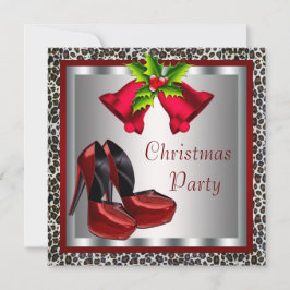 Invitación Zapatos rojos de tacón alto Chic fiesta de Navidad